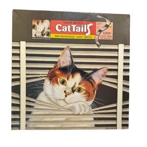 VTG NIB Lowell Herrero Cat Tails Sassy Lara Puzzle 500 Curly Pieces Ceaco 1997
